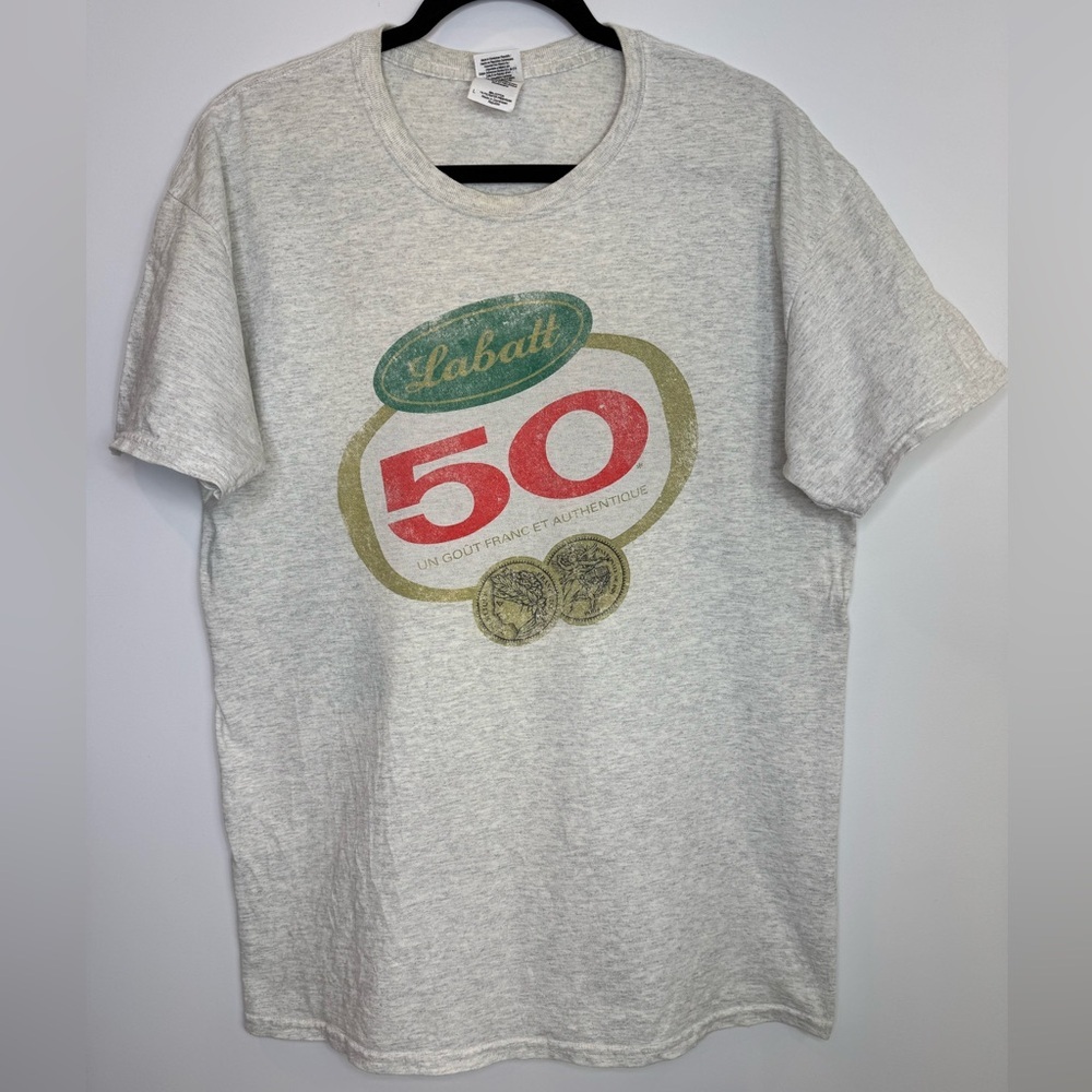 Gildan Labatt 50 Heavy Cotton T-Shirt in Light gray size large